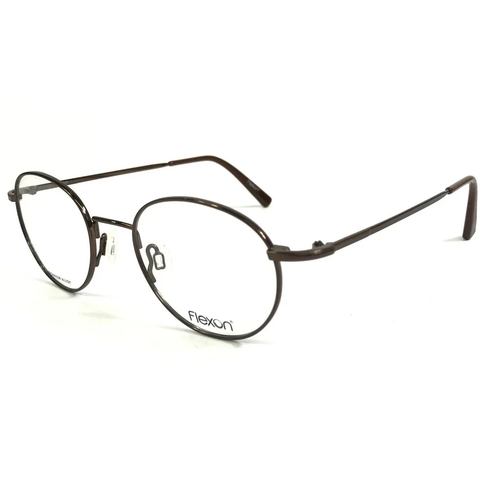 Flexon Eyeglasses Frames EDISON 600 210 Dark Copper Brown Round 47-19-140